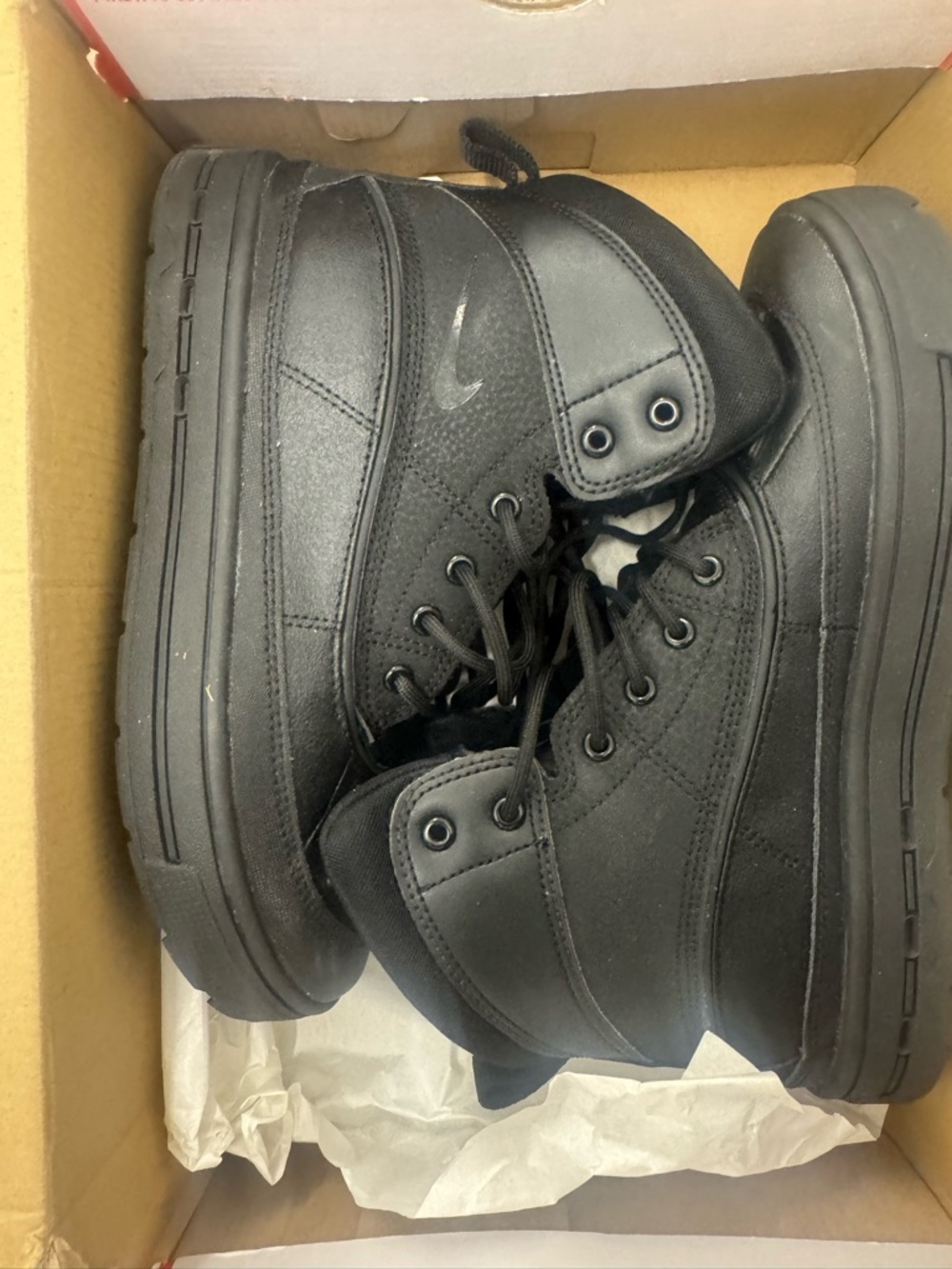 Nike Black High-Top Boots with Subtle Swoosh